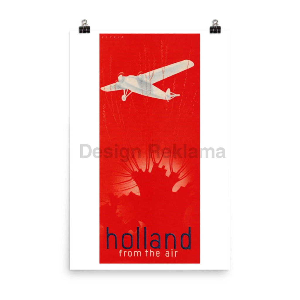 KLM Royal Dutch Airways Holland From the Air, circa 1935. Unframed Vintage Travel Poster Vintage Travel Poster Design Reklama