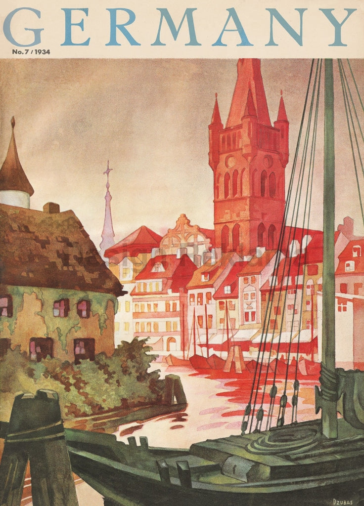 Koenigsberg, Germany, 1934. Framed Vintage Travel Poster Vintage Travel Poster Design Reklama
