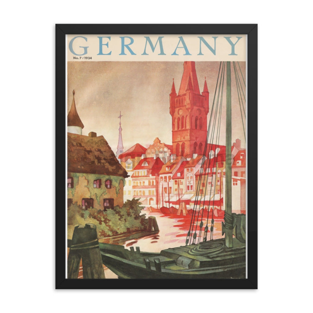Koenigsberg, Germany, 1934. Framed Vintage Travel Poster Vintage Travel Poster Design Reklama