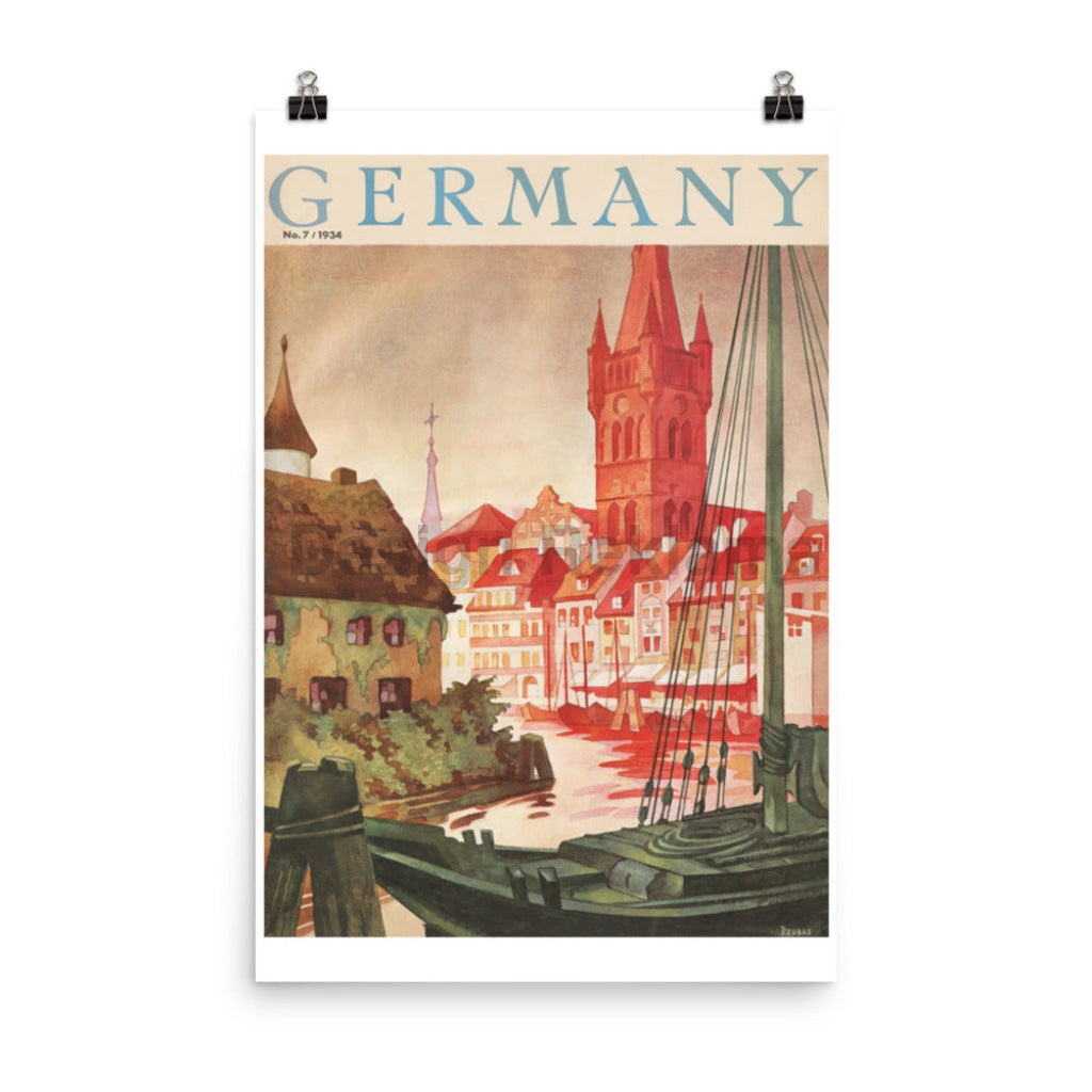 Koenigsberg, Germany, 1934. Unframed Vintage Travel Poster Vintage Travel Poster Design Reklama