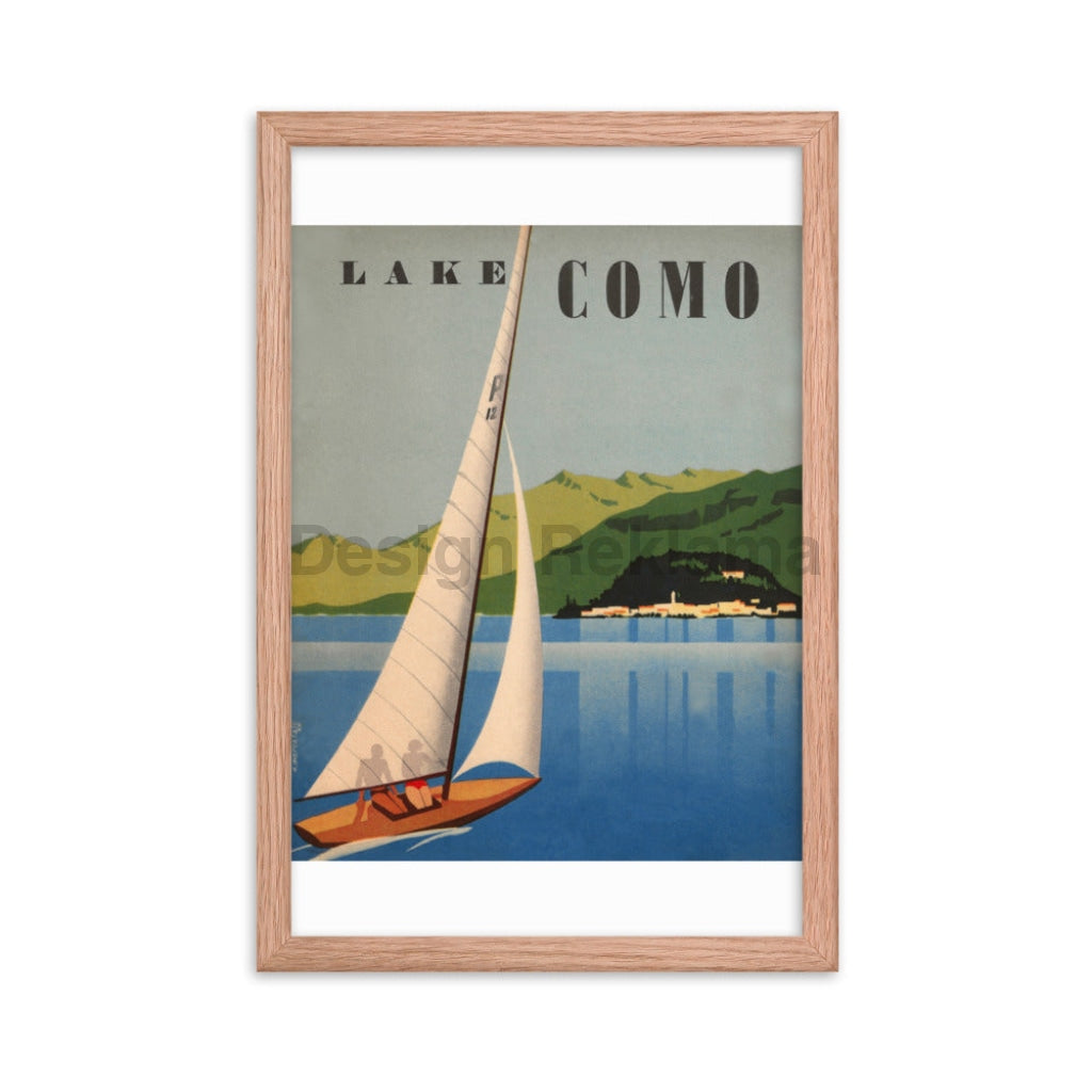 Lake Como, Italy 1938. Designed by A. Mercatali. Framed Vintage Travel Poster Vintage Travel Poster Design Reklama