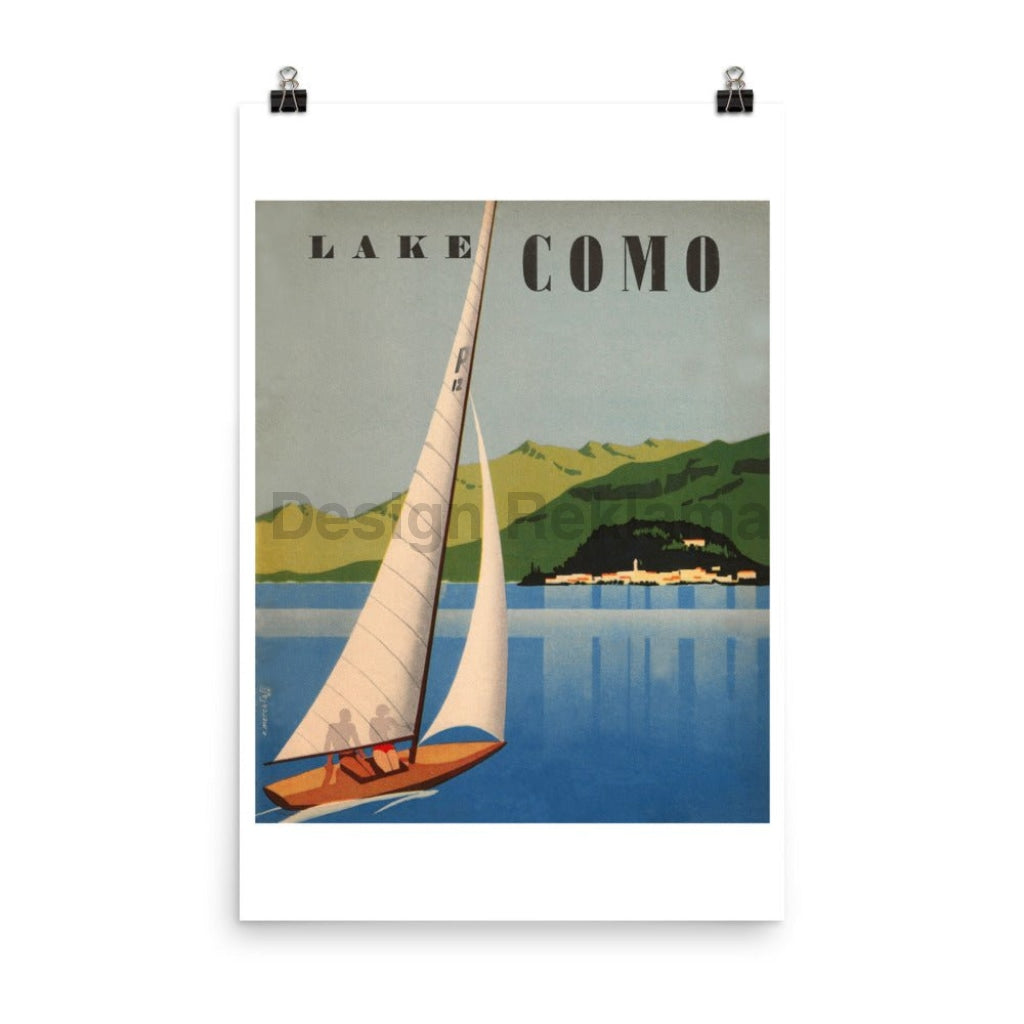 Lake Como, Italy 1938. Designed by A. Mercatali. Unframed Vintage Travel Poster Vintage Travel Poster Design Reklama