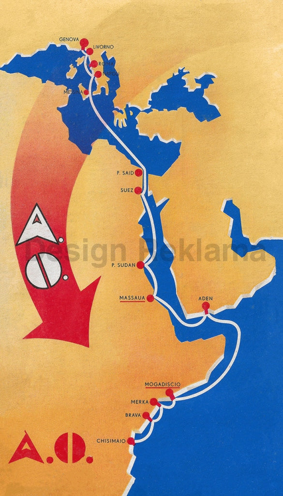 Marcevaggi SA International Sea and Land Transport, 1935, V2. Framed Vintage Travel Poster Vintage Travel Poster Design Reklama