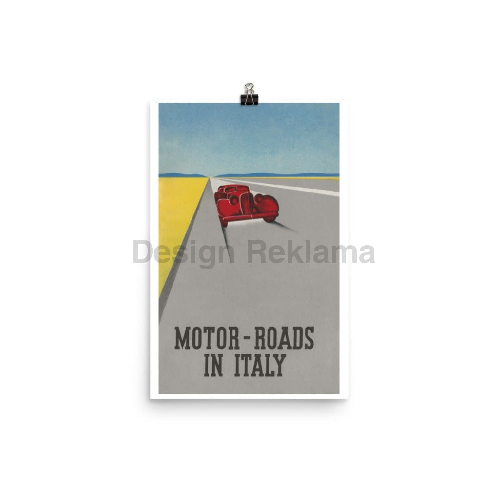 Motor-Roads in Italy, 1933. Unframed Vintage Travel Poster Vintage Travel Poster Design Reklama