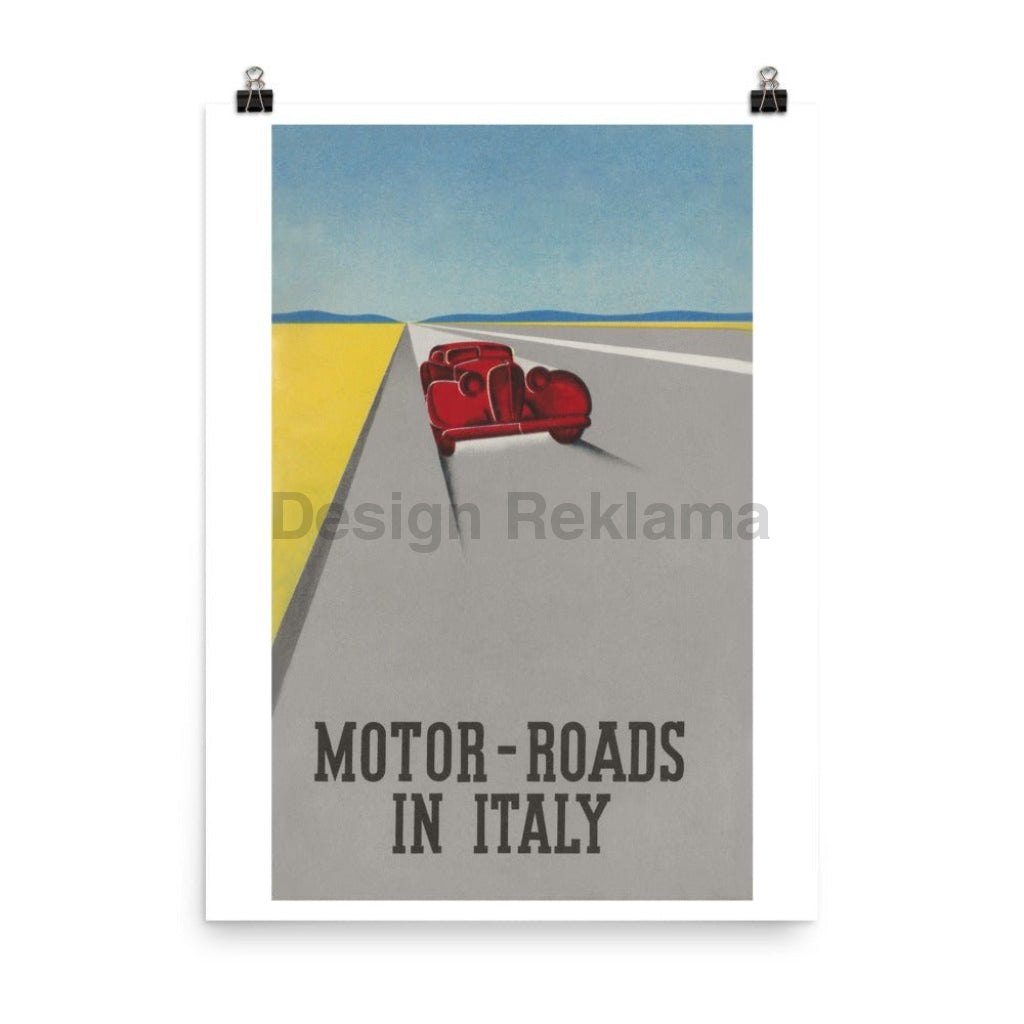 Motor-Roads in Italy, 1933. Unframed Vintage Travel Poster Vintage Travel Poster Design Reklama