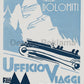 Motor Tours in the Dolomites, Italy from the Molinari Travel Company. Unframed Vintage Travel Poster Vintage Travel Poster Design Reklama