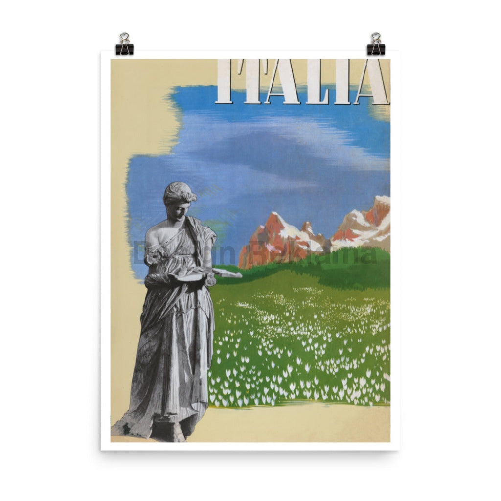 Mountain Hiking - Travel in Italy, 1937. Unframed Vintage Travel Poster Vintage Travel Poster Design Reklama