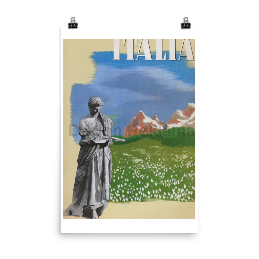 Mountain Hiking - Travel in Italy, 1937. Unframed Vintage Travel Poster Vintage Travel Poster Design Reklama