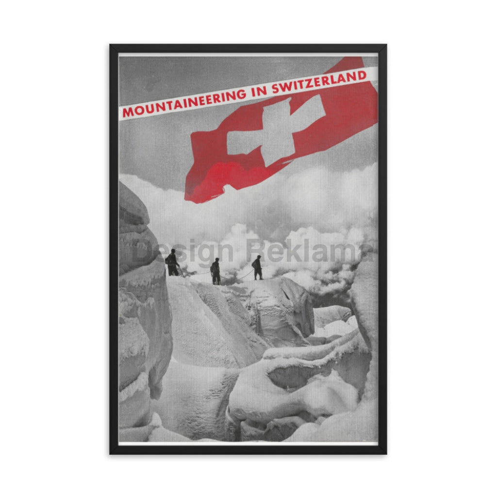 Mountaineering in Switzerland, 1939. Designed by Herbert Matter. Framed Vintage Travel Poster Vintage Travel Poster Design Reklama