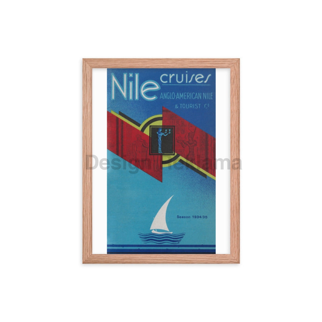 Nile Cruises Anglo American Nile Tourist Company, 1934. Framed Vintage Travel Poster Vintage Travel Poster Design Reklama