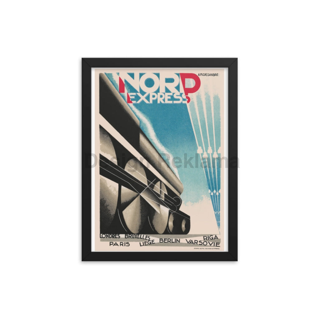 Nord Express Railroad Route (North Express) France, 1933. Designed by A. M. Cassandre. Framed Vintage Travel Poster Vintage Travel Poster Design Reklama