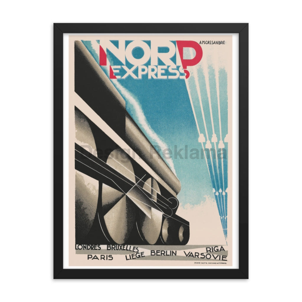 Nord Express Railroad Route (North Express) France, 1933. Designed by A. M. Cassandre. Framed Vintage Travel Poster Vintage Travel Poster Design Reklama