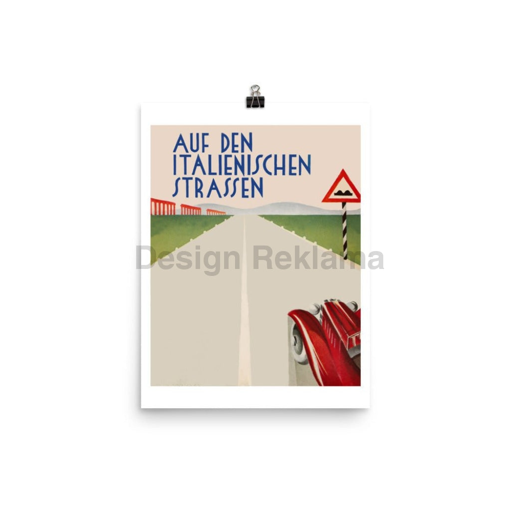 On the Italian Roads, 1935. Unframed Vintage Travel Poster Vintage Travel Poster Design Reklama