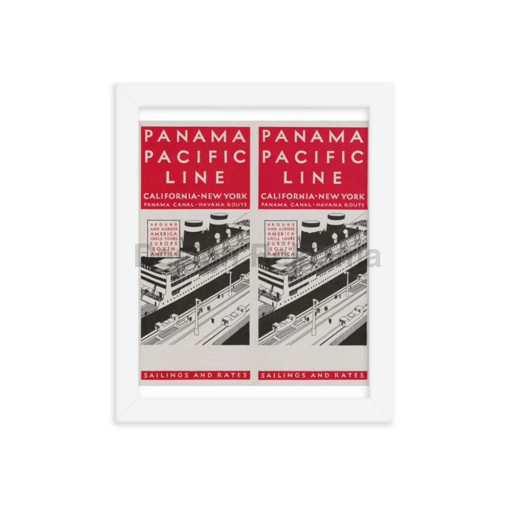 Panama Pacific Line California New York Panama Canal Havana Route Sailings Rates, 1931. Framed Vintage Travel Poster Vintage Travel Poster Design Reklama