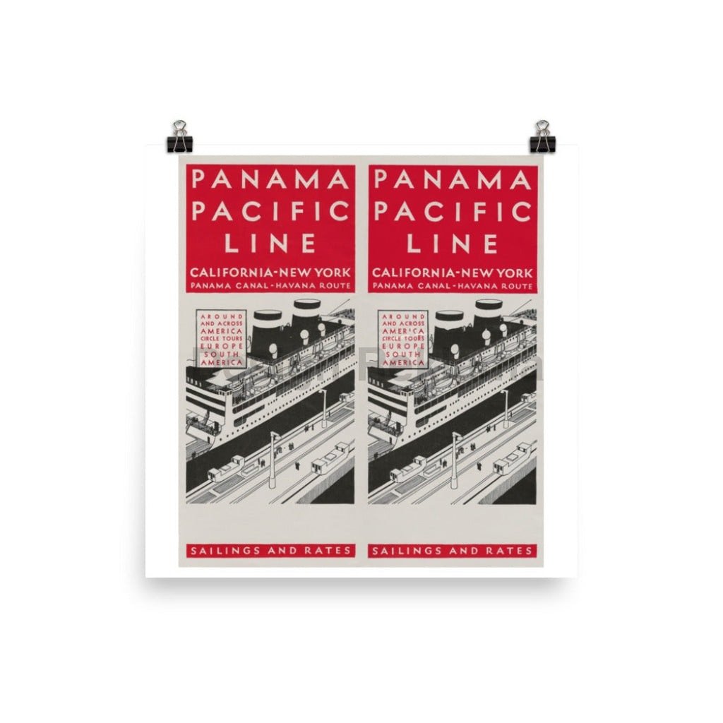 Panama Pacific Line California New York Panama Canal Havana Route Sailings Rates, 1931. Unframed Vintage Travel Poster Vintage Travel Poster Design Reklama