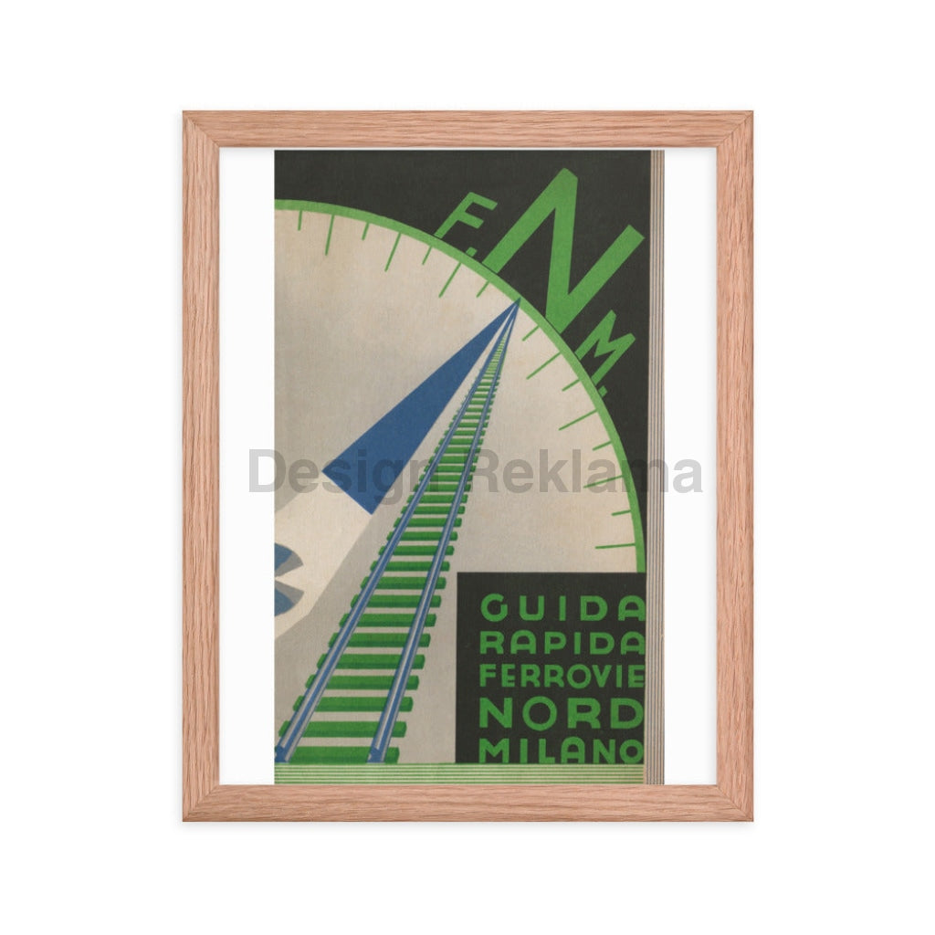 Quick Guide to Milan, Italy by Northern Railway Version 2 circa 1933. Framed Vintage Travel Poster Vintage Travel Poster Design Reklama
