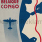 Sabena Belgium Airlines Service to Congo, 1935. Unframed Vintage Travel Poster Vintage Travel Poster Design Reklama