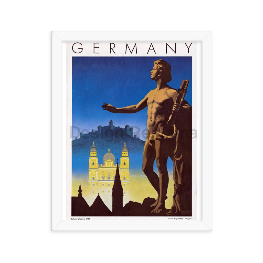 Salzburg, 1938. Framed Vintage Travel Poster Vintage Travel Poster Design Reklama