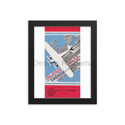 Scandinavian Air Express - Oslo - London - Paris - Malmo, 1932. Designed by Damsleth. Framed Vintage Travel Poster Vintage Travel Poster Design Reklama