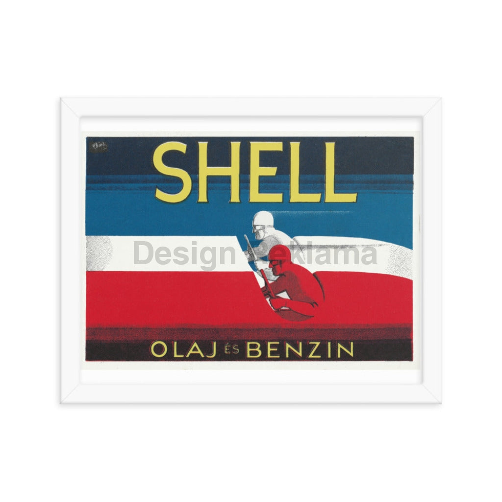 Shell Oil, circa 1933. Framed Vintage Travel Poster Vintage Travel Poster Design Reklama
