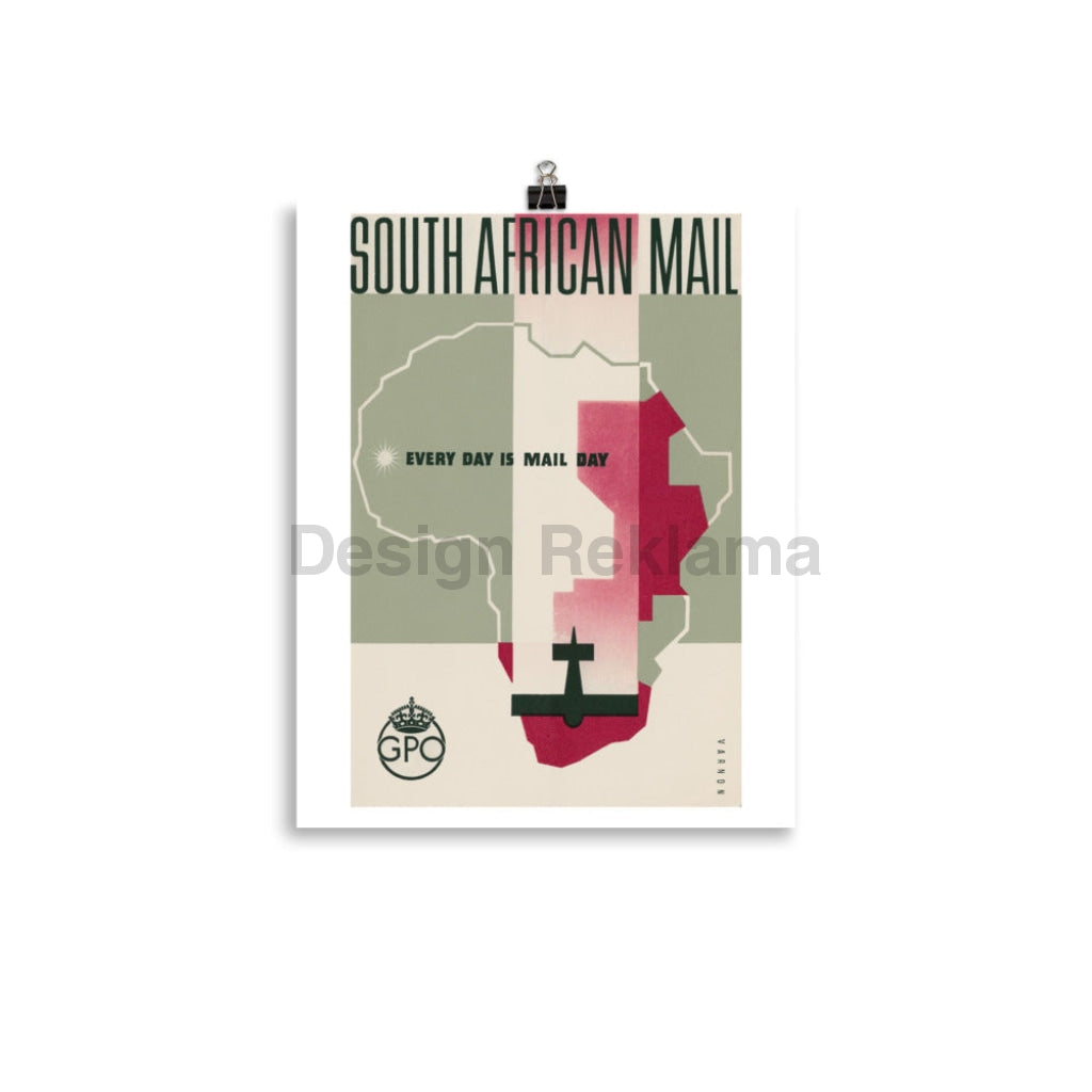 South African Mail U.K. General Post Office circa 1937 Unframed Vintage Travel Poster Vintage Travel Poster Design Reklama