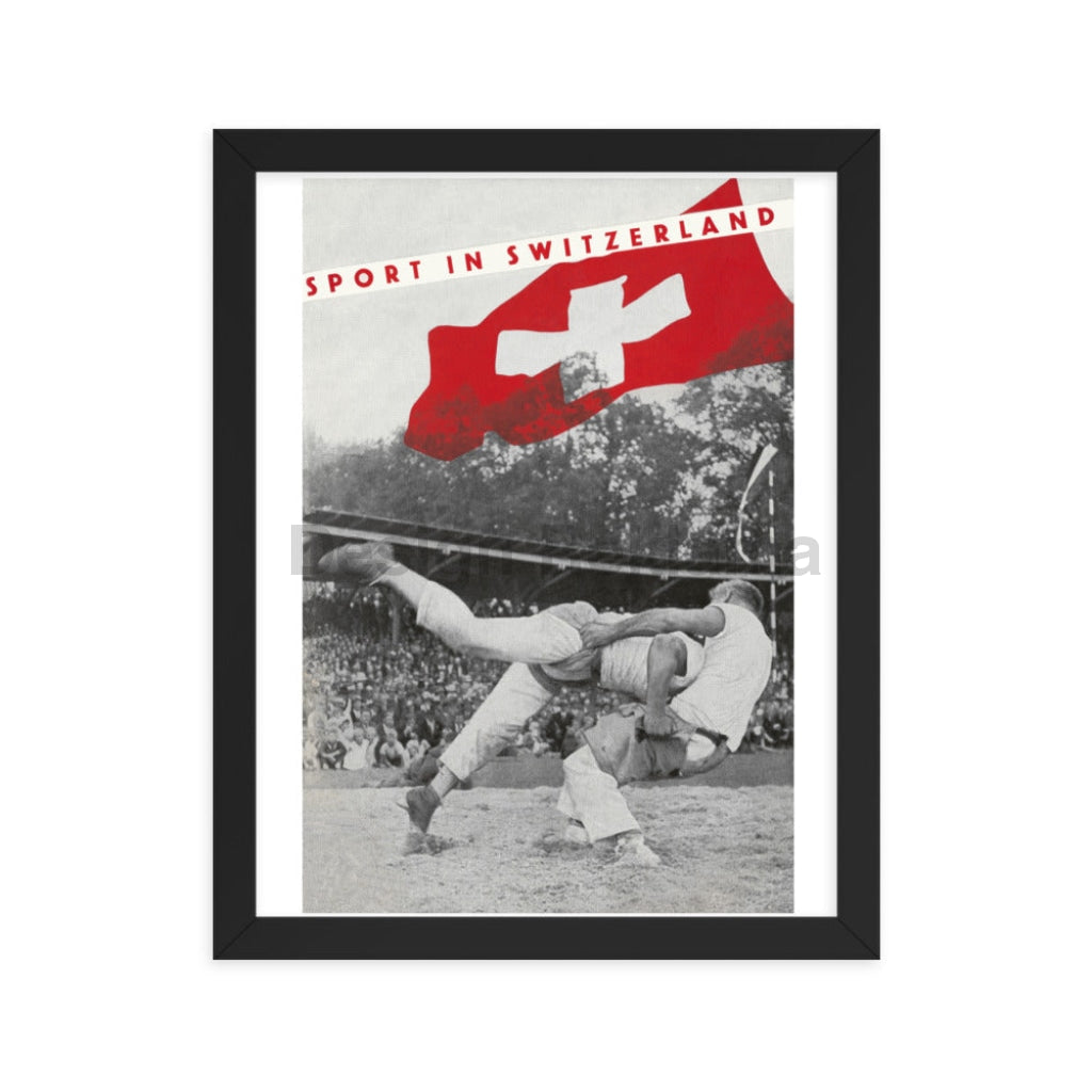 Sport in Switzerland, 1939. Designed by Herbert Matter. Framed Vintage Travel Poster Vintage Travel Poster Design Reklama