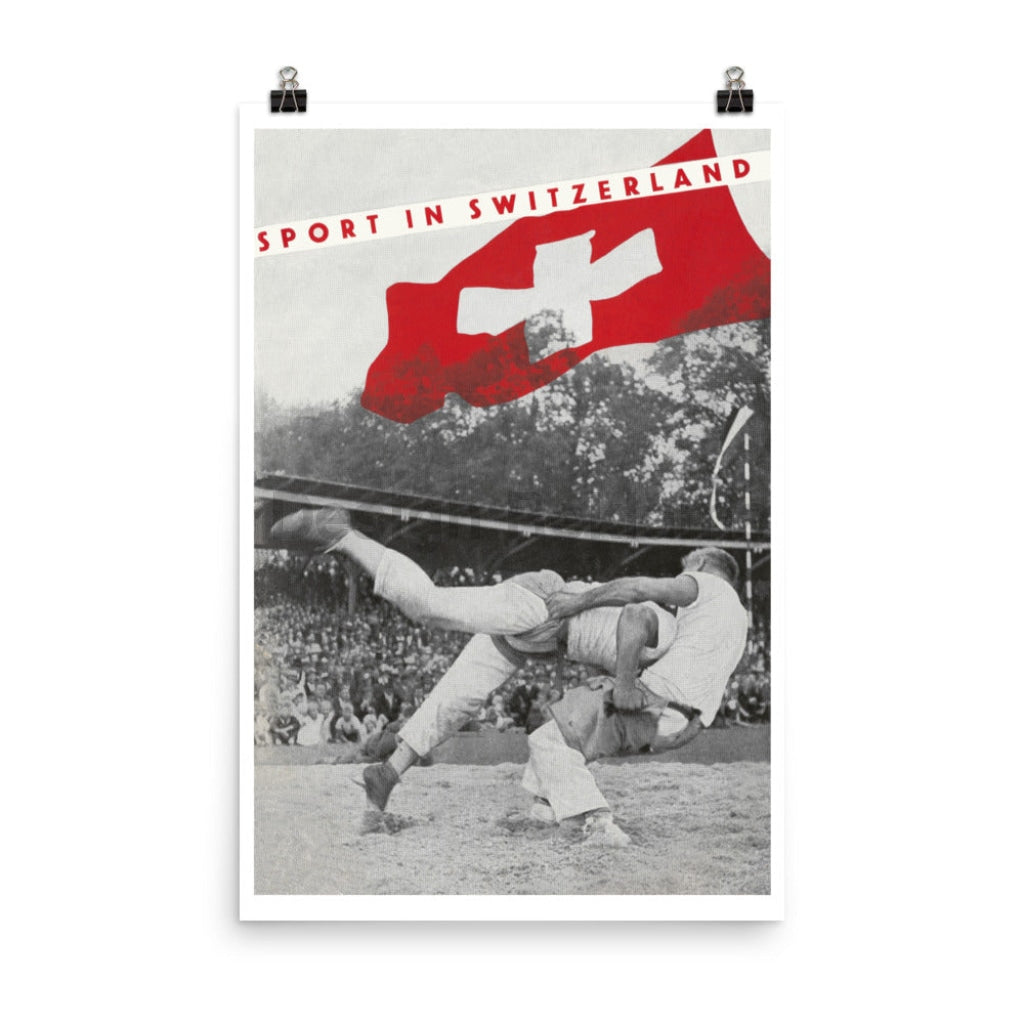 Sport in Switzerland, 1939. Designed by Herbert Matter. Unframed Vintage Travel Poster Vintage Travel Poster Design Reklama