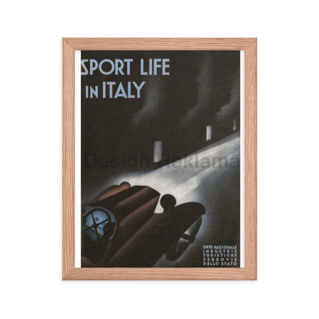Sport Life in Italy Vintage Travel Poster, circa 1932. Framed Vintage Travel Poster Vintage Travel Poster Design Reklama