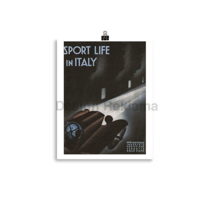 Sport Life in Italy Vintage Travel Poster, circa 1932. Unframed Vintage Travel Poster Vintage Travel Poster Design Reklama