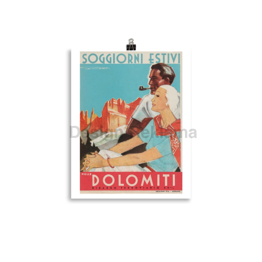 Summer Stays in the Dolomites, Italy circa 1933. Unframed Vintage Travel Poster Vintage Travel Poster Design Reklama