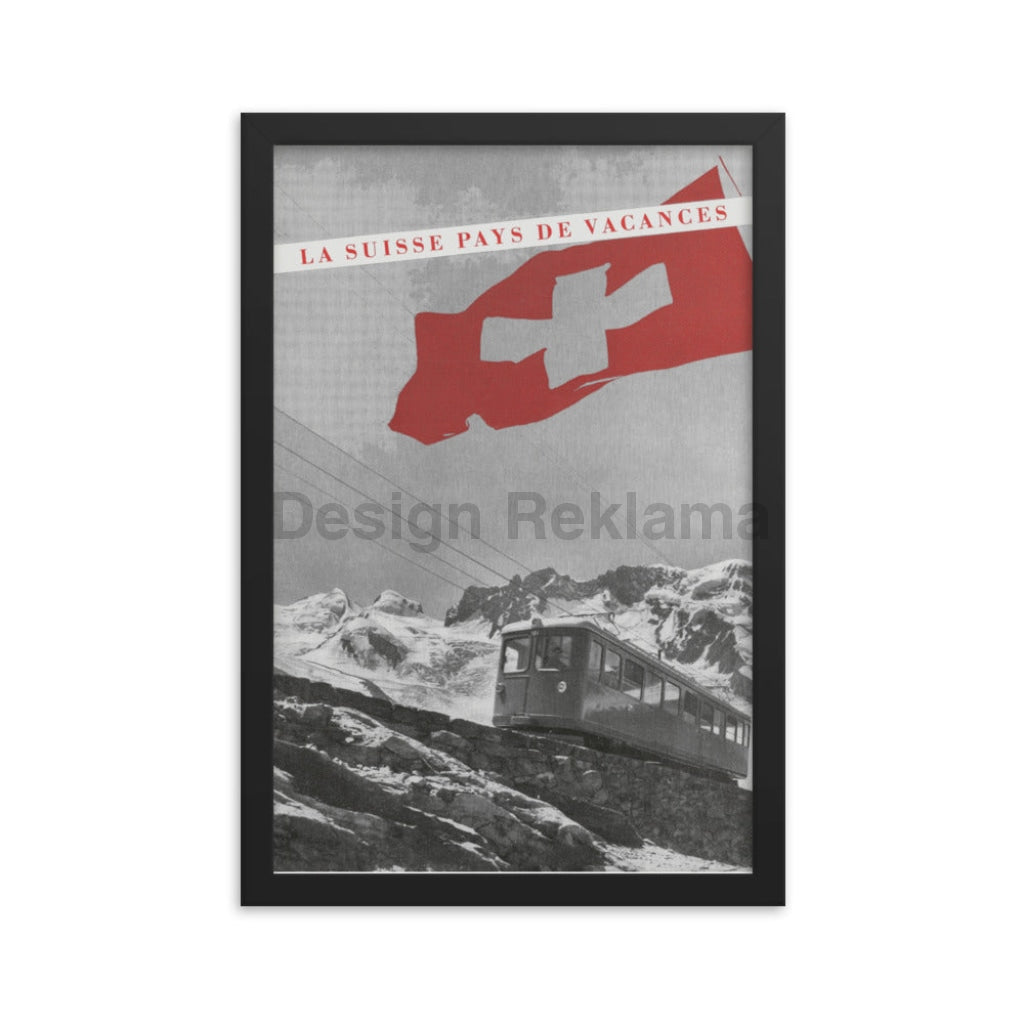 Switzerland for Vacations, 1939. Designed by Herbert Matter. Framed Vintage Travel Poster Vintage Travel Poster Design Reklama