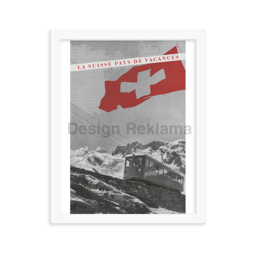 Switzerland for Vacations, 1939. Designed by Herbert Matter. Framed Vintage Travel Poster Vintage Travel Poster Design Reklama