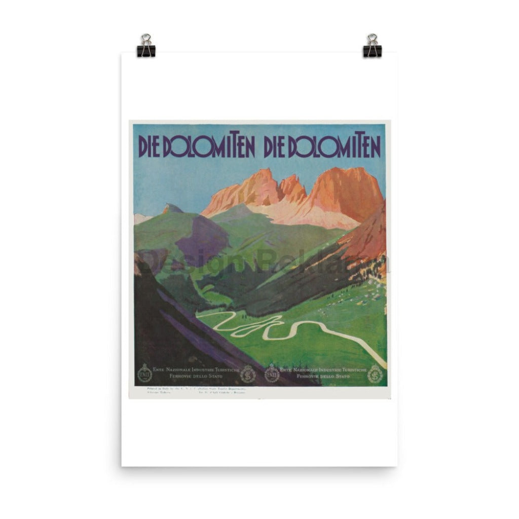 The Dolomite Mountains, Italy circa 1931. Unframed Vintage Travel Poster Vintage Travel Poster Design Reklama