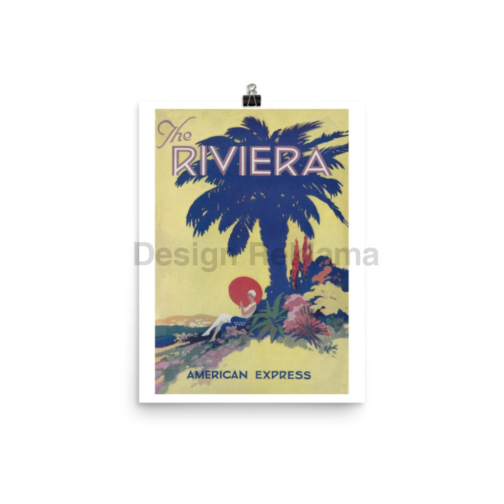 The Rivera France 1933 from American Express. Unframed Vintage Travel Poster Vintage Travel Poster Design Reklama