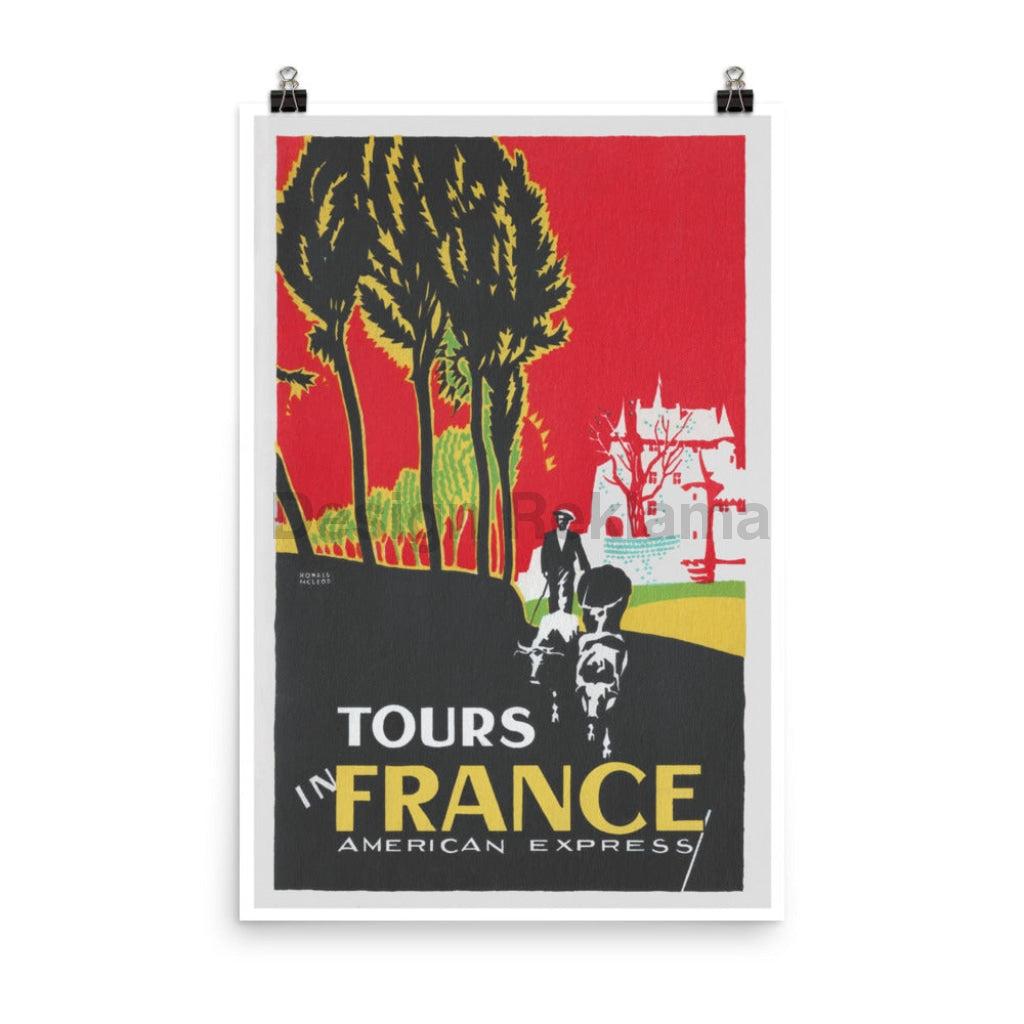 Tours Of France 1932 by American Express. Unframed Vintage Travel Poster Vintage Travel Poster Design Reklama