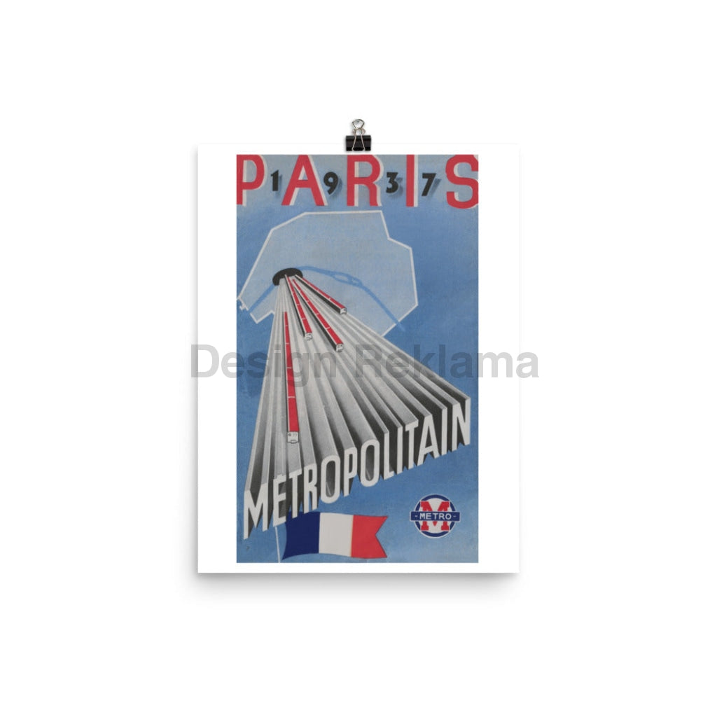 Travel by Paris Metro, 1937. Unframed Vintage Travel Poster Vintage Travel Poster Design Reklama