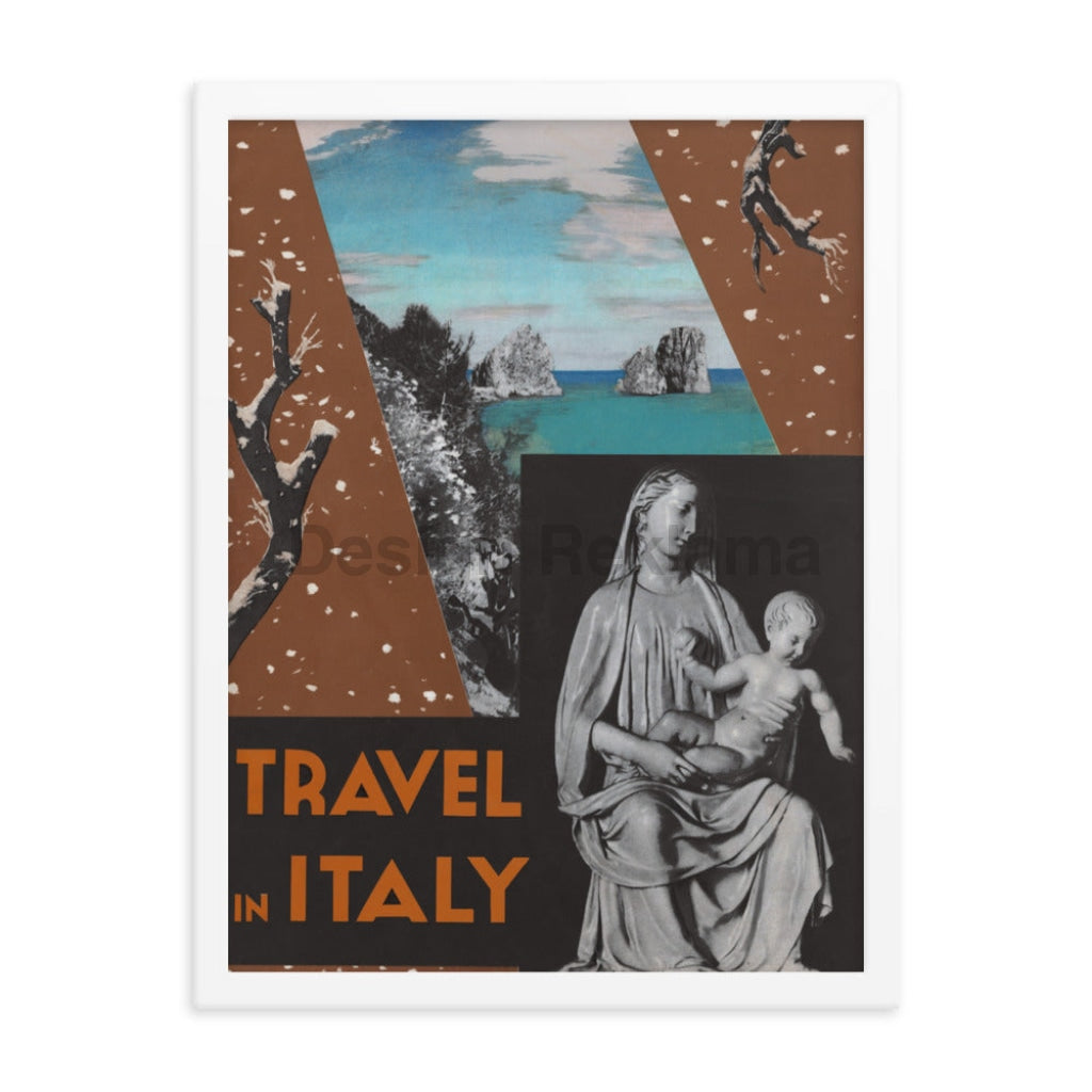Travel in Italy, 1936. Framed Vintage Travel Poster Vintage Travel Poster Design Reklama