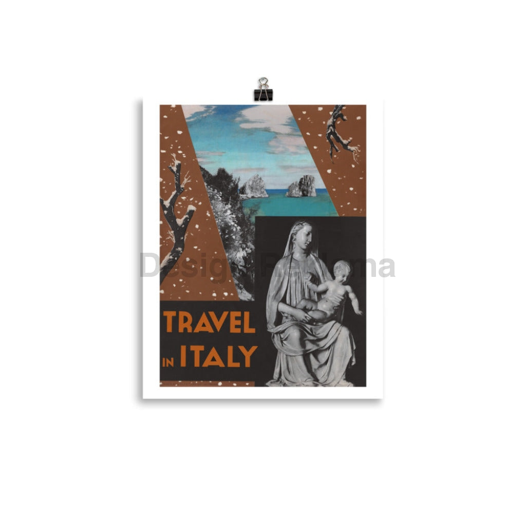 Travel in Italy, 1936. Unframed Vintage Travel Poster Vintage Travel Poster Design Reklama