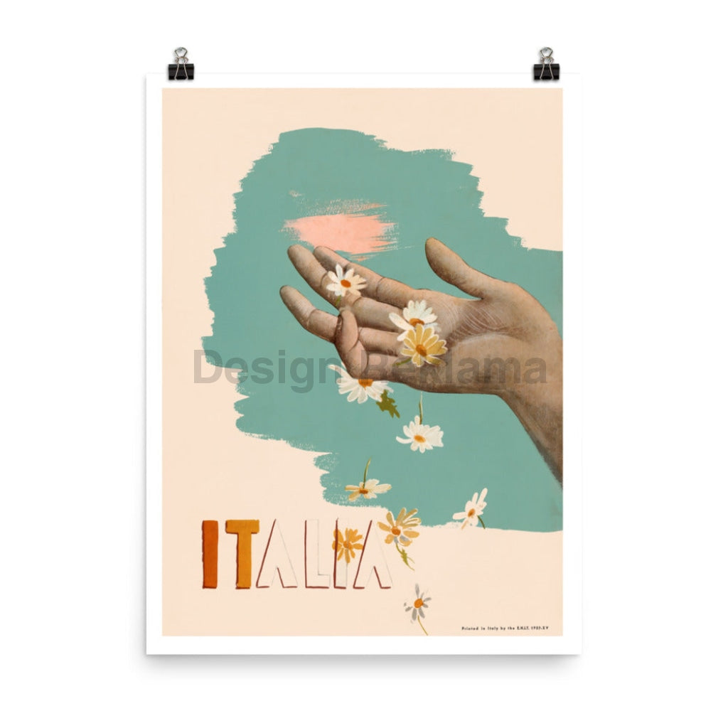 Travel in Italy, 1937. Unframed Vintage Travel Poster Vintage Travel Poster Design Reklama
