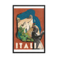 Travel in Italy, 1938. Framed Vintage Travel Poster Vintage Travel Poster Design Reklama