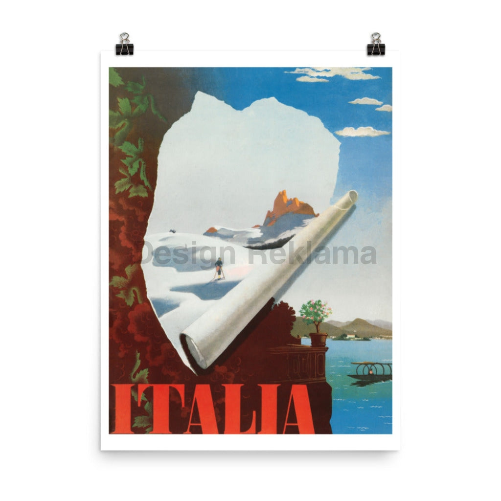 Travel in Italy, 1938. Unframed Vintage Travel Poster Vintage Travel Poster Design Reklama