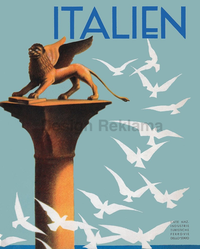 Venice, Italy circa 1935. Unframed Vintage Travel Poster Vintage Travel Poster Design Reklama