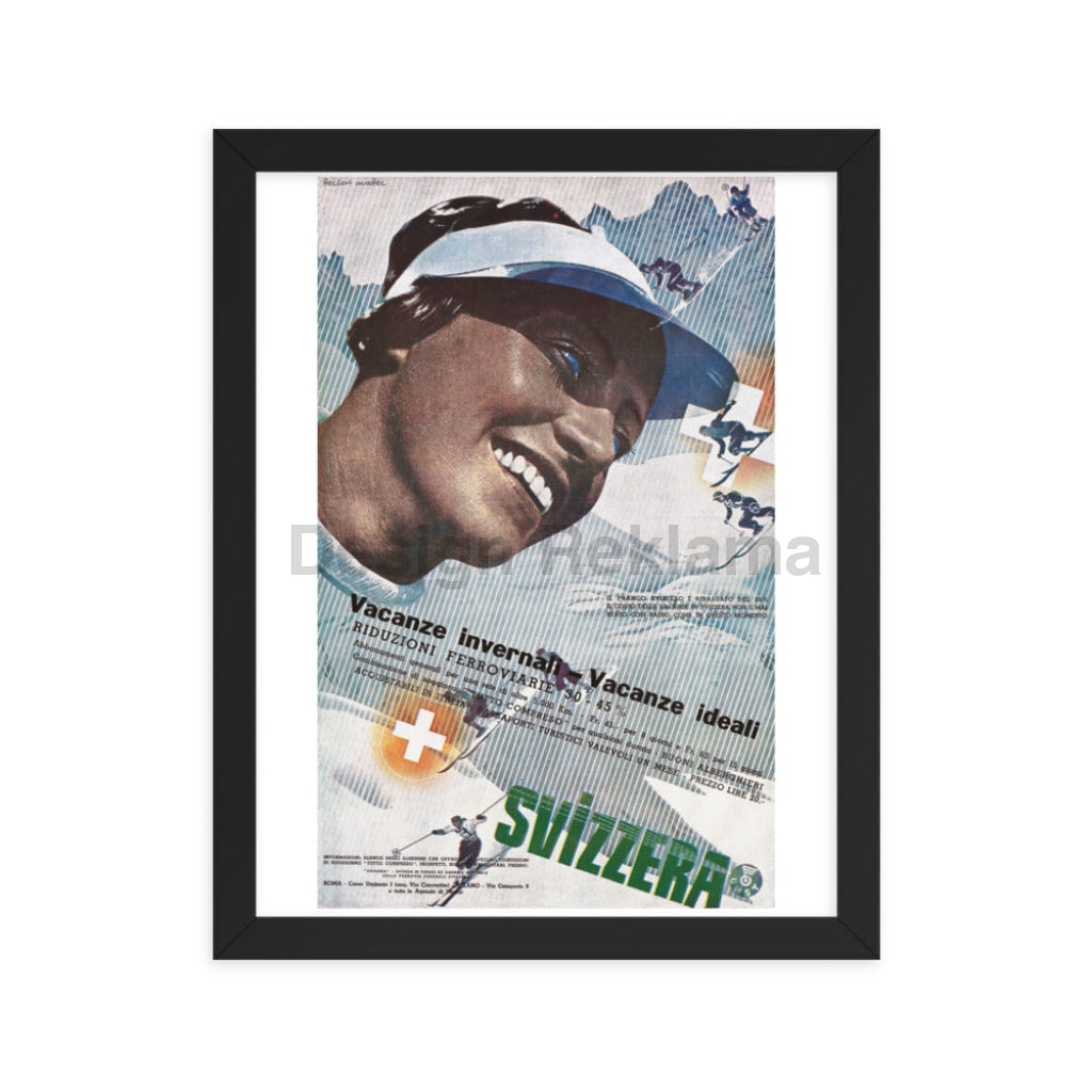 Visit Switzerland, 1936.  Photomontages, design and text by Herbert Matter.  Printed by Art. Published by the Swiss State Tourist Bureau. Framed vintage Travel Poster Vintage Travel Poster Design Reklama