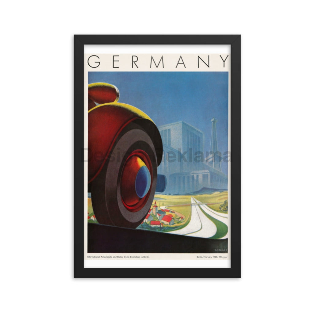 Berlin, Germany. Berlin Auto Show, 1938. Framed Vintage Travel Poster Vintage Travel Poster Design Reklama