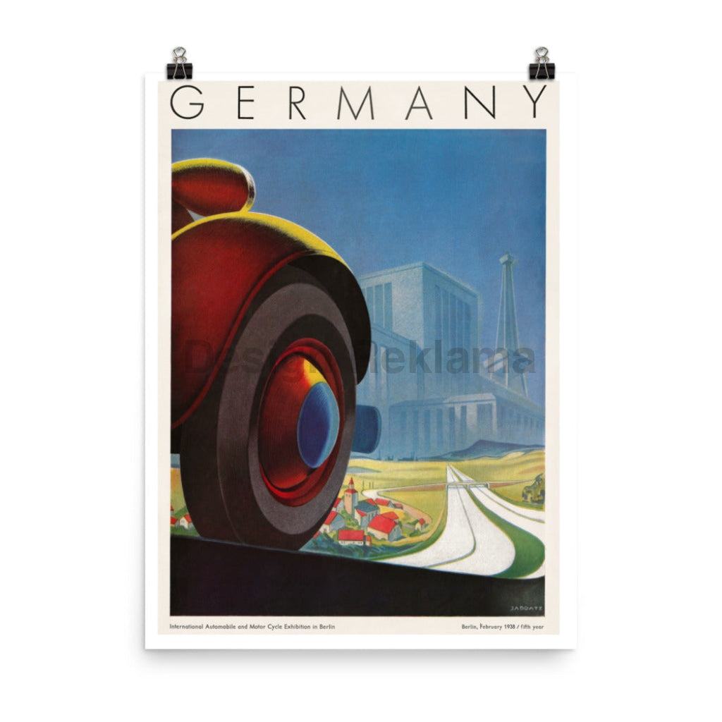 Berlin, Germany. Berlin Auto Show, 1938. Unframed Vintage Travel Poster Vintage Travel Poster Design Reklama