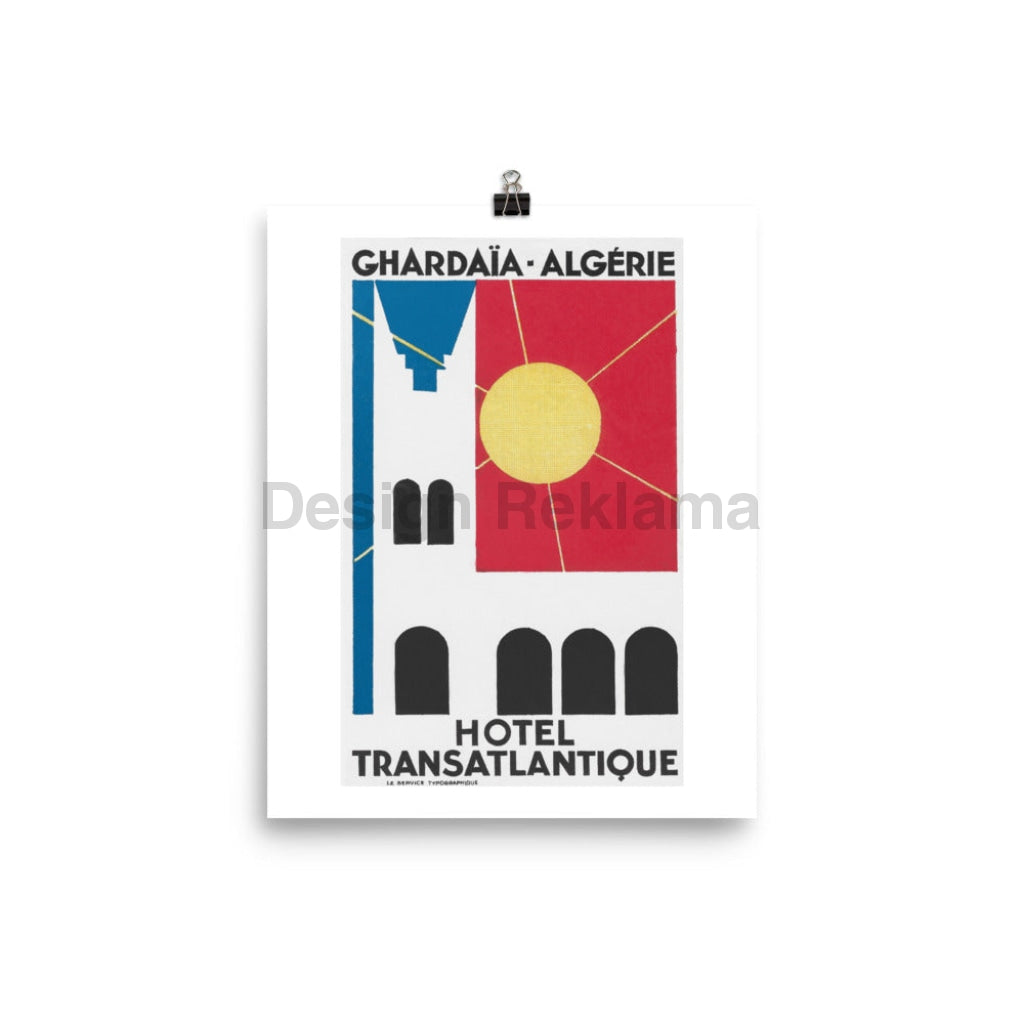 Ghardaia, Algeria, French North Africa, Hotel Transatlantique, circa 1933, unframed poster designed by Erik Nitsche Vintage Travel Poster Design Reklama