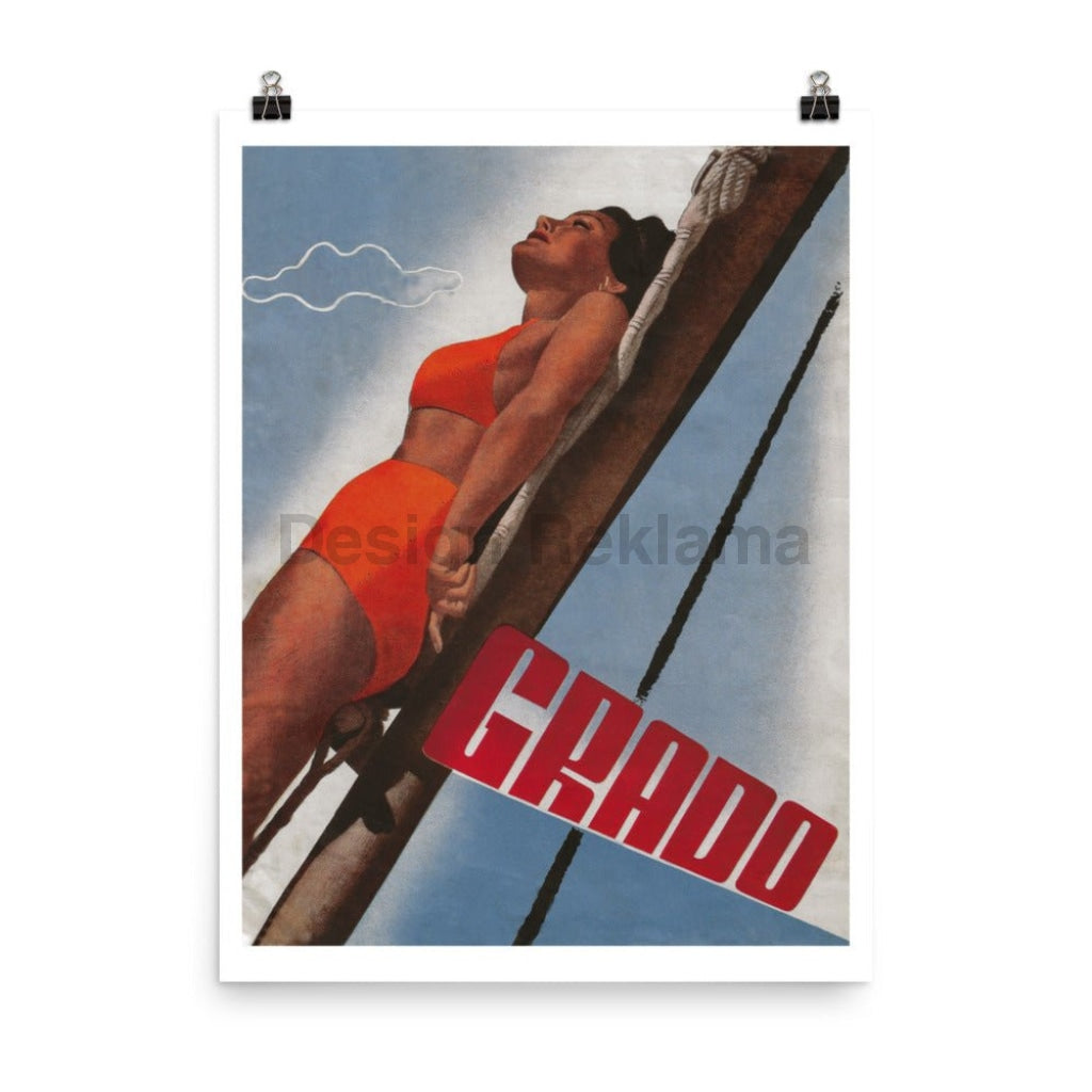 Grado Italy Poster, circa 1935. Unframed Vintage Travel Poster Vintage Travel Poster Design Reklama