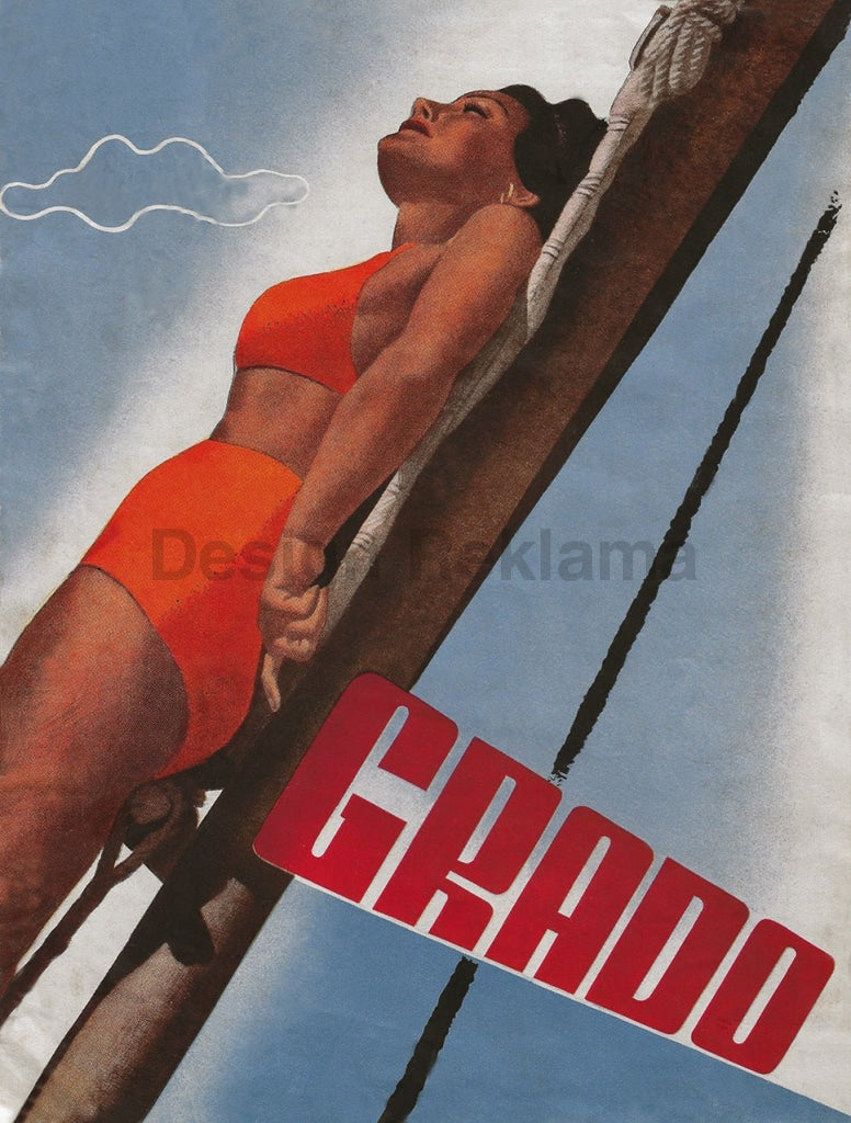 Grado Italy Poster, circa 1935. Unframed Vintage Travel Poster Vintage Travel Poster Design Reklama