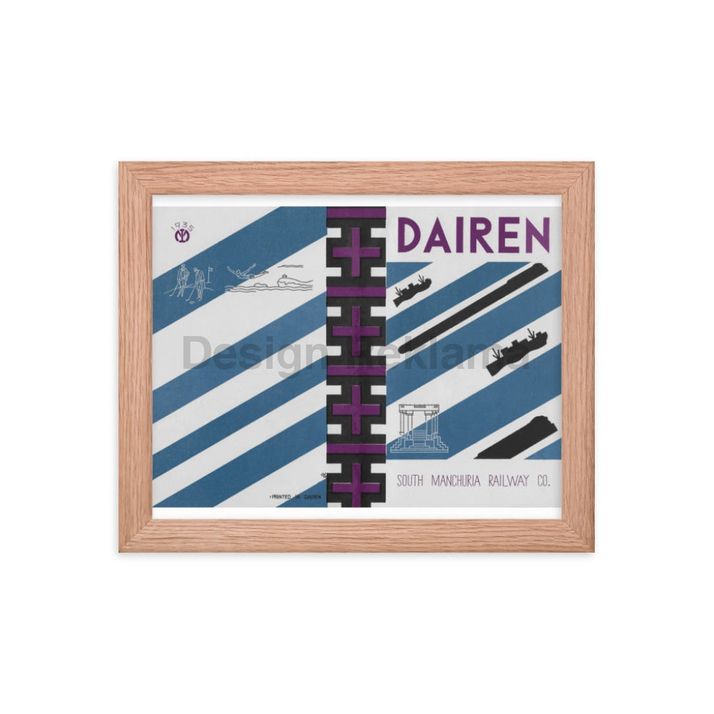 Guide to Darien, Manchuria issued by the South Manchurian Railway, 1935. Framed Vintage Travel Poster Vintage Travel Poster Design Reklama
