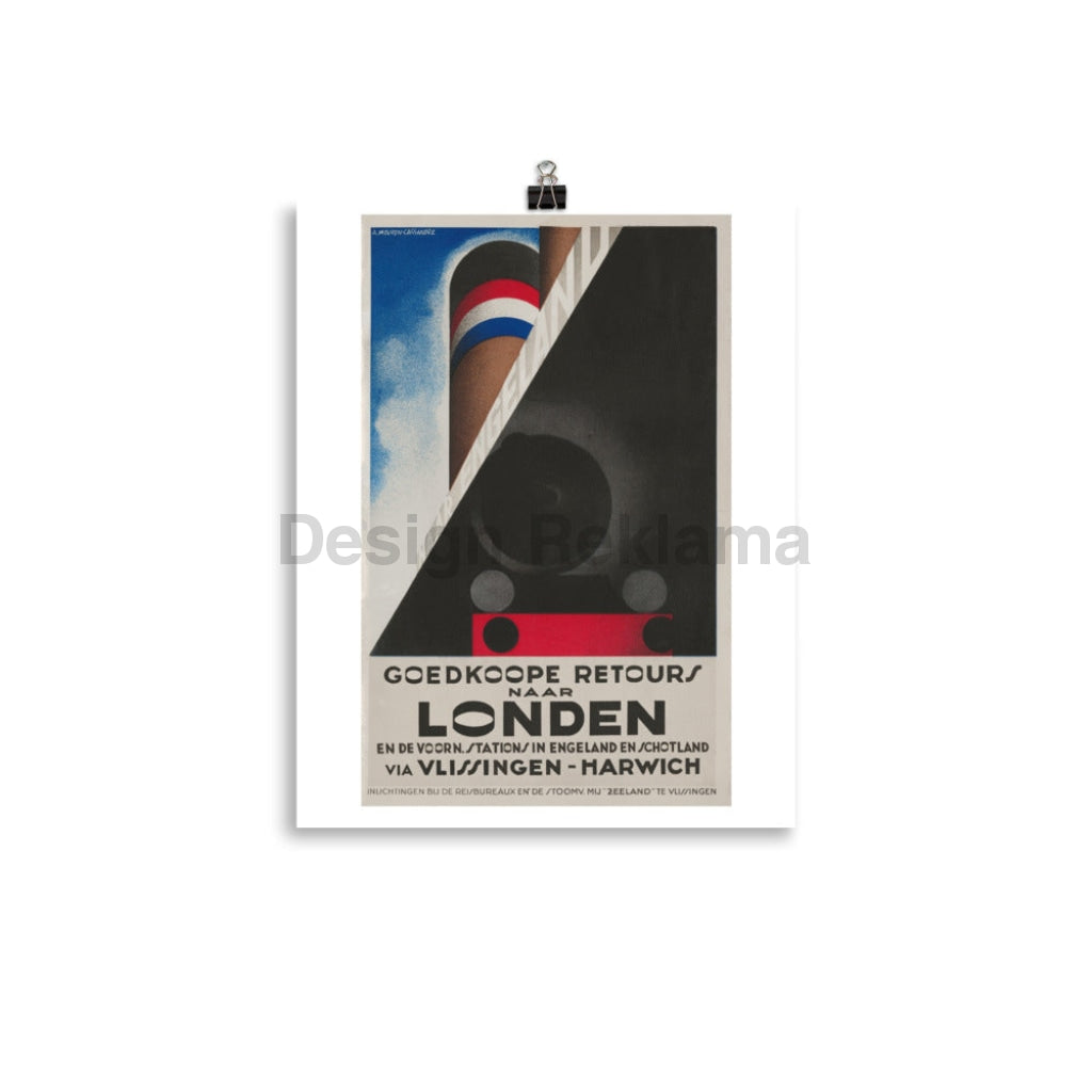 Inexpensive Return Trips To London Via Vlissingen & Harwich, 1932. Designed by A.M. Cassandre. Unframed Vintage Travel Poster Vintage Travel Poster Design Reklama
